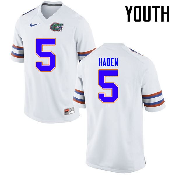 NCAA Florida Gators Joe Haden Youth #5 Nike White Stitched Authentic College Football Jersey CJD7864NU